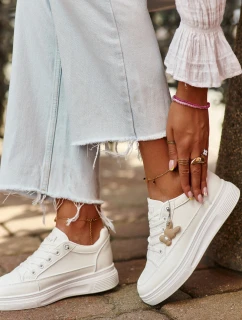 Tenisky Dámské Sportovní Na Platformě S Ozdobou Bílý model 21664297 - VINCEZA