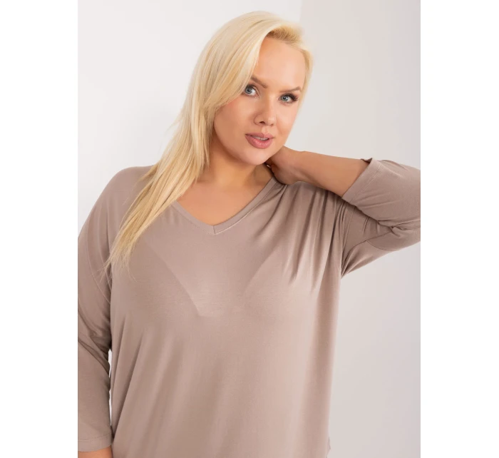 Bluzka RV BZ model 20080921 ciemny bezowy - FPrice Bluzka RV BZ model 20080921 ciemny bezowy - FPrice