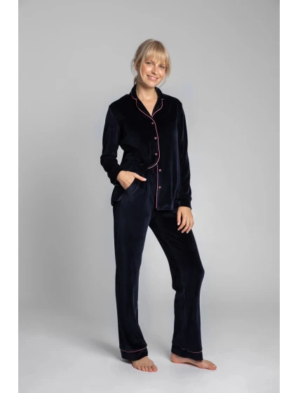 Dámské domácí kalhoty model 19585980 Tmavě modrá - LaLupa Dámské domácí kalhoty model 19585980 Tmavě modrá - LaLupa