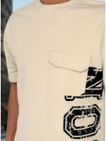 Pánsky khaki set s potlačou FashionStreet AX0801 Pánsky khaki set s potlačou FashionStreet AX0801