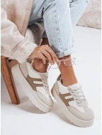 Dámske zateplené tenisky na platforme béžové FashionStreet ZY1080 Dámske zateplené tenisky na platforme béžové FashionStreet ZY1080