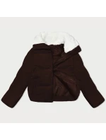Dámská bunda v čokoládové barvě s vysokým stojáčkem model 21461524 - J.STYLE