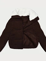 Dámska manšestrová bunda s vysokým stojačikom J Style chocolate (5M3230-158)