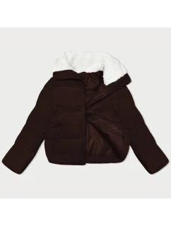 Dámská bunda v čokoládové barvě s vysokým stojáčkem model 21461524 - J.STYLE