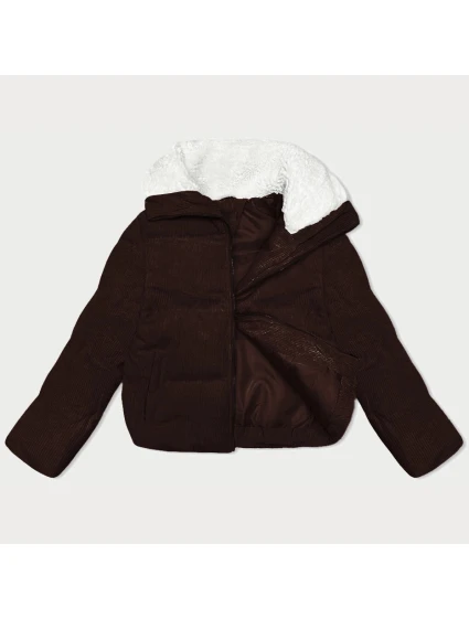 Dámská bunda v čokoládové barvě s vysokým stojáčkem model 21461524 - J.STYLE