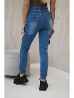 Džínsové nohavice s rebrovaným lemom Džínsové nohavice s rebrovaným lemom