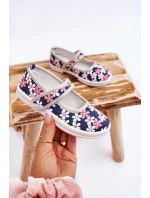 Dziecięce Baleriny W Kwiatuszki Granatowo-Szare Noah Dziecięce Baleriny W Kwiatuszki Granatowo-Szare Noah