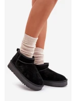 Dámské semišové sněhule na platformě černé model 21670434 - Boto