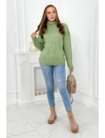 Svetr s rolákem model 21857913 tmavá máta - Kesi