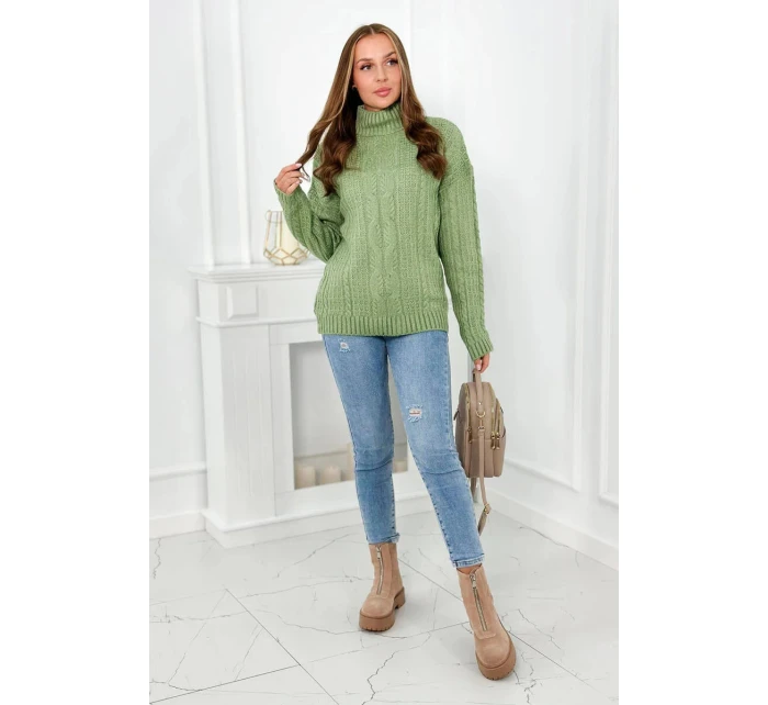 Svetr s rolákem model 21857913 tmavá máta - Kesi