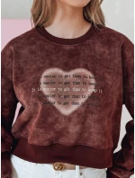 Dámská oversize mikina se srdcem vínová Dstreet model 21988163 - FashionStreet
