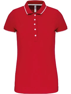 Kariban K 252 Dámske kontrastné polo tričko z piké 20.K252 červená/biela/námornícka modrá