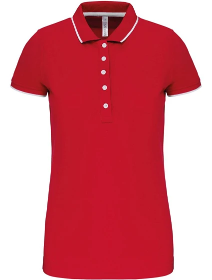 Kariban K 252 Dámske kontrastné polo tričko z piké 20.K252 červená/biela/námornícka modrá