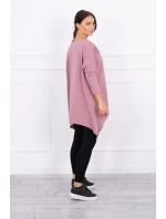 Oversize blúzka s potlačou dúhových pier tmavo ružová