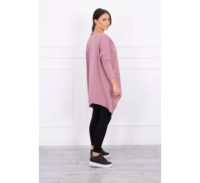 Oversize blúzka s potlačou dúhových pier tmavo ružová