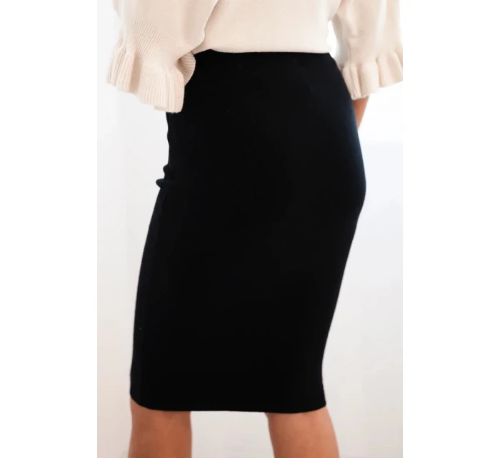 Dámská sukně z  úpletu černá model 21407189 - K-Fashion
