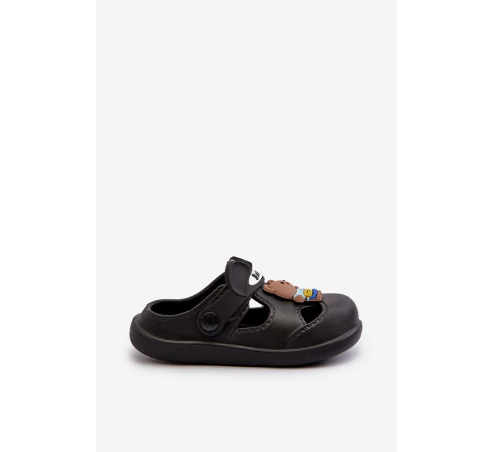 Klapki Dziecięce Piankowe Z Ozdobą Czarne Opleja