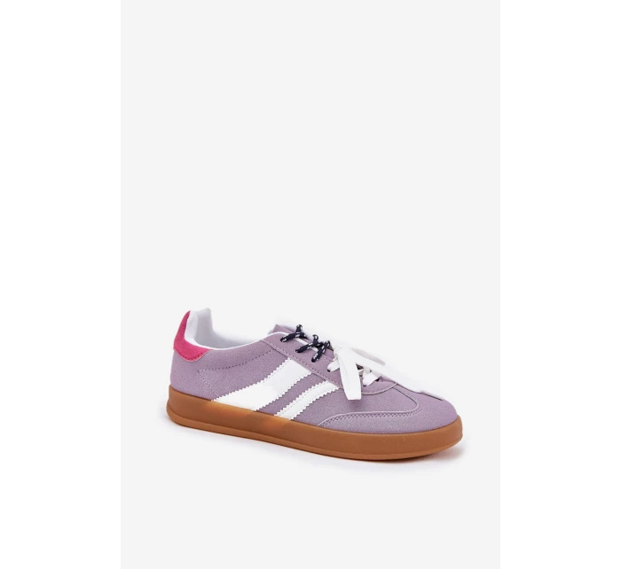 Nízké Dámské Tenisky S Šněrováním Fialové model 21689775 - Boto Nízké Dámské Tenisky S Šněrováním Fialové model 21689775 - Boto