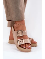 Damskie Klapki Gładkie Pachnące ZAXY NN285092 Beżowe