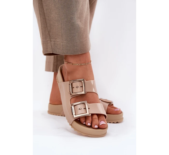 Damskie Klapki Gładkie Pachnące ZAXY NN285092 Beżowe