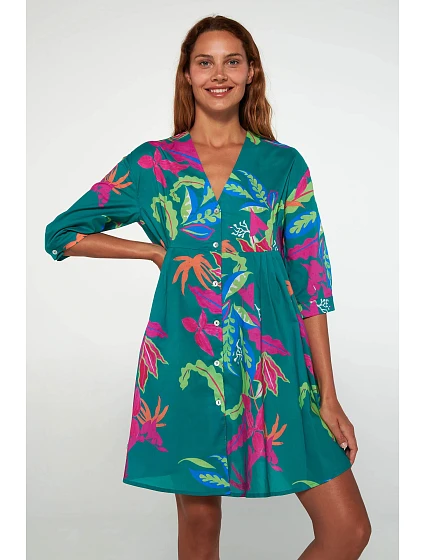 Šaty s knoflíky model 20221513 zelené - Vamp