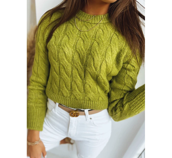 Dámsky sveter SELAVI green FashionStreet MY1943 Dámsky sveter SELAVI green FashionStreet MY1943