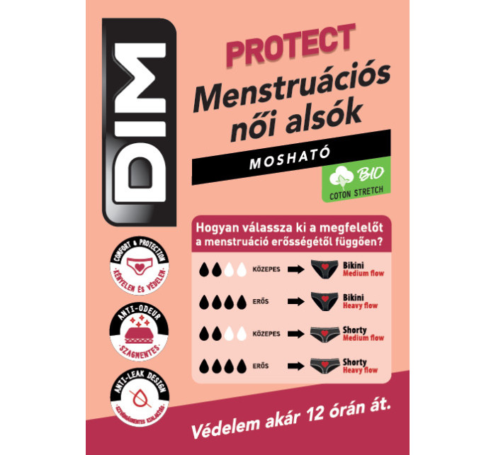 Nočné aj denné menštruačné nohavičky DIM MENSTRUAL NIGHT SLIP - DIM - telová