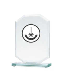 Trofeum szklane grawerowane