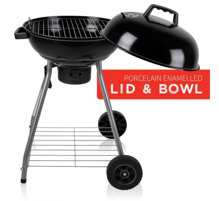 GUĽOVÝ ZÁHRADNÝ GRIL REX STEEL 46CM S POPOLNÍKOM