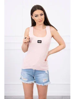 Rebrovaná blúzka s blúzou púdrovo ružová