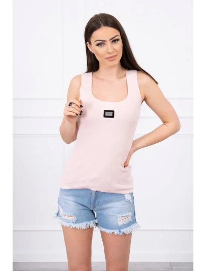 Rebrovaná blúzka s blúzou púdrovo ružová