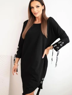 Dámská asymetrická šaty s ozdobnými model 21413453 a rukávem 3/4 modrá - K-Fashion