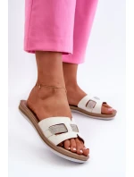 Pohodlné Lesklé Dámské Žabky model 21664635 Bílé - Inblu