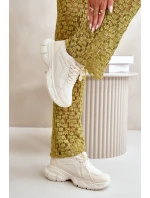 Buty Sportowe Sneakersy Damskie Beżowe Timoci