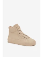 Ocieplane Trampki Damskie Na Platformie Big Star OO274795 Beżowe Ocieplane Trampki Damskie Na Platformie Big Star OO274795 Beżowe