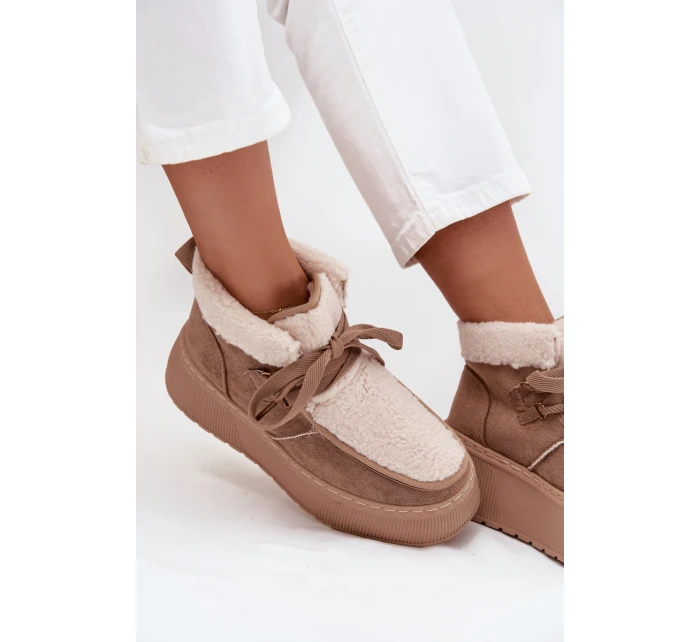 Dámské sněhule na platformě s Béžové model 21709537 - Boto Dámské sněhule na platformě s Béžové model 21709537 - Boto