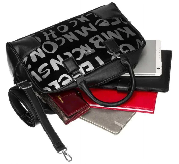 Dámská kabelka Šedá s potiskem model 18978790 - PETERSON Dámská kabelka Šedá s potiskem model 18978790 - PETERSON