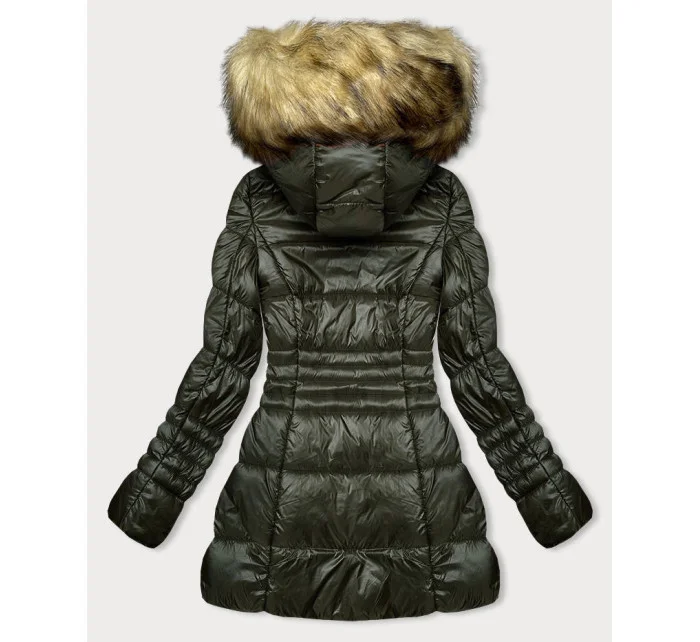 Dámská prošívaná bunda v army barvě pro přechodné období model 18894361 - LHD Dámská prošívaná bunda v army barvě pro přechodné období model 18894361 - LHD