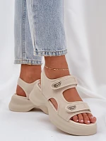 Textilné ľahké sandále na platforme Light Beige Deniffia