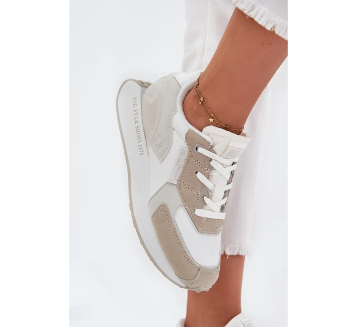 Dámské Kožené Sneakersy Big Star model 21705953 HiPoly System Bílé - Big Star Shoes Dámské Kožené Sneakersy Big Star model 21705953 HiPoly System Bílé - Big Star Shoes