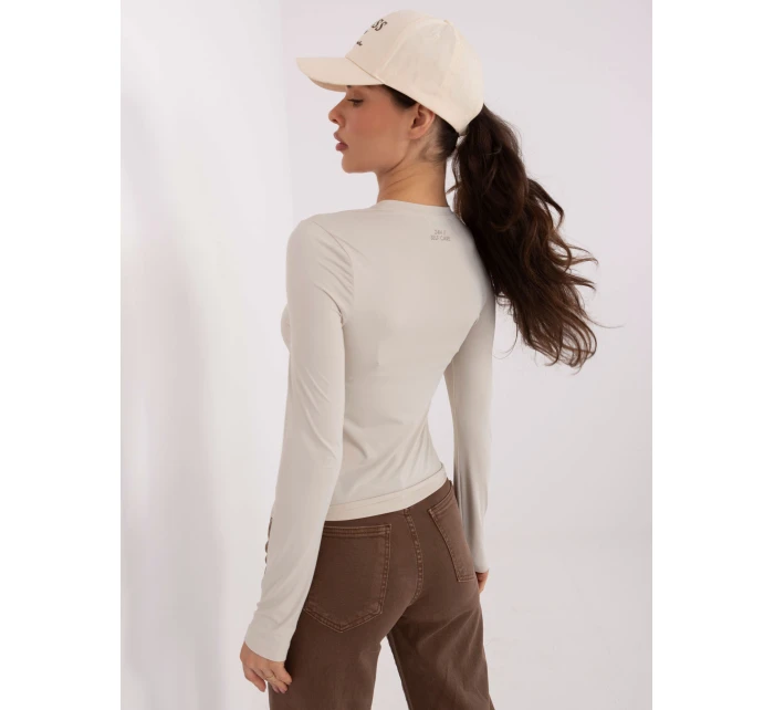 Bluzka model 21789093 jasny beżowy - FPrice Bluzka model 21789093 jasny beżowy - FPrice