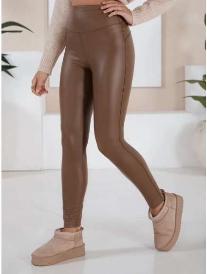 Dámské voskované legíny světle hnědé Dstreet model 21971279 - FashionStreet Dámské voskované legíny světle hnědé Dstreet model 21971279 - FashionStreet