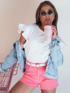 Dámske džínsové šortky GLAMWEAR pink FashionStreet SY0340