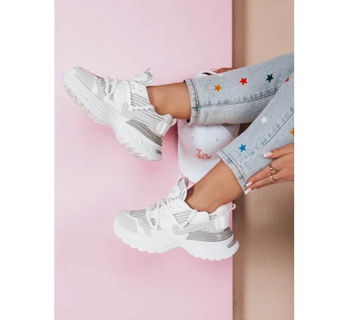 Dámské tenisky na vysoké platformě beige Dstreet model 21985217 - FashionStreet