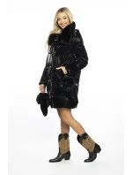 Černá dámská zimní bunda s límcem a  model 21247519 - Ann Gissy