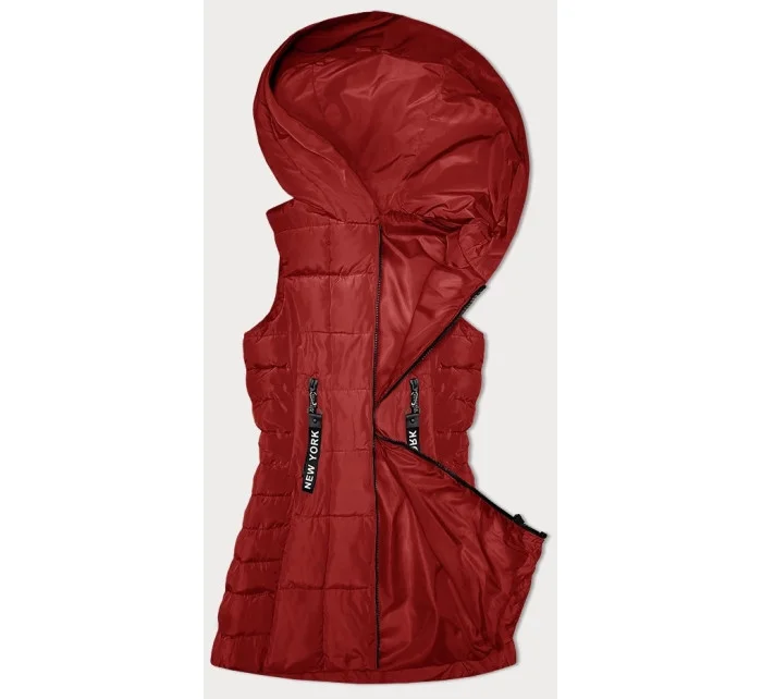 Červená dámská vesta s kapucí model 19447105 - S'WEST Červená dámská vesta s kapucí model 19447105 - S'WEST