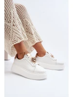 Dámské kožené tenisky model 21647474 bílé - CheBello