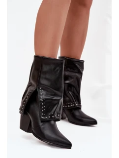 Kovbojky s  a zdobením zateplené Černé model 21747824 - Boto