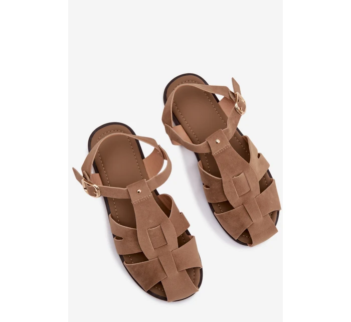 Dámské sandály Ploché Khaki model 21960876 - Boto