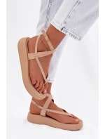 Dámské sandály na platformě Béžové model 22038413 - Boto